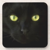 Onderzetters met zwarte kattengroene ogen (Voorkant)