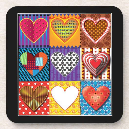 Onderzetters. Moderne hartpatroon plastische onder Bier Onderzetter (Voorkant)