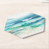 Onderzetters Ocean Waves Beach Waterverf Schilderi (Schuin)