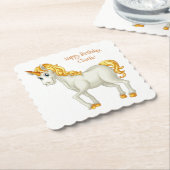 Onderzetters op aangepast tekstpapier unicorn (Gebogen)