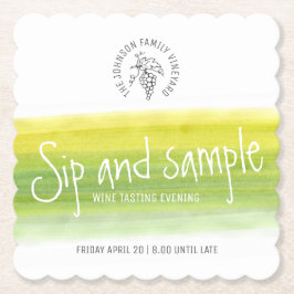 Onderzetters op basis van sip- en voorbeeldwijn