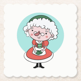 Onderzetters op papier van mevrouw Claus