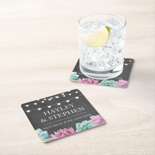 Onderzetters Pastels Succulents Rustiek Huwelijksf (Insitu)