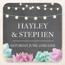 Onderzetters Pastels Succulents Rustiek Huwelijksf