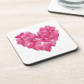 Onderzetters. Roos petaal hartpatroon plastisch on Bier Onderzetter (Linkerzijde)