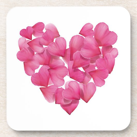 Onderzetters. Roos petaal hartpatroon plastisch on Bier Onderzetter (Voorkant)