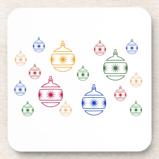 Onderzetters set - kerstboomversieringen (Voorkant)