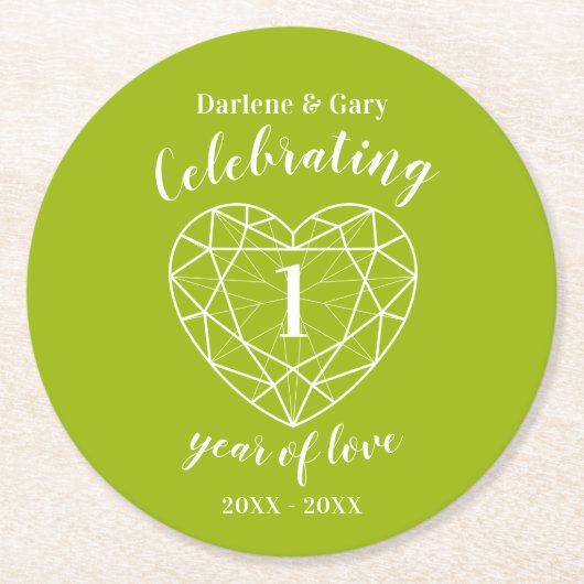 Onderzetters ter gelegenheid van de eerste verjaar (Voorkant)