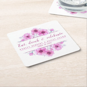 Onderzetters ter viering van de roze bloem van Ane