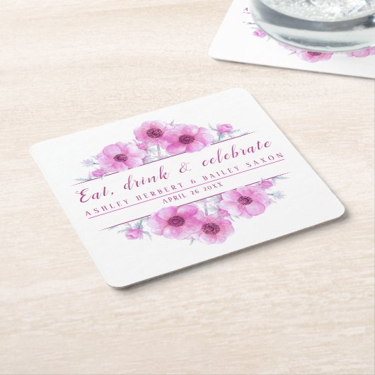 Onderzetters ter viering van de roze bloem van Ane (Schuin)