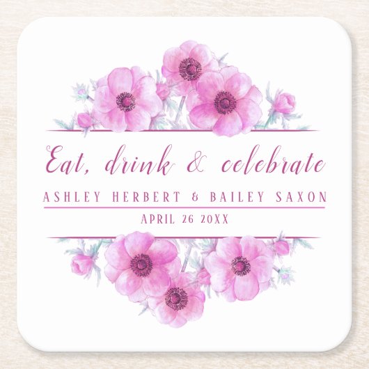 Onderzetters ter viering van de roze bloem van Ane (Voorkant)