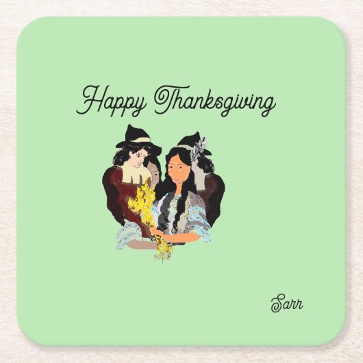 Onderzetters: Thanksgiving Zegen Kartonnen Onderzetters (Voorkant)