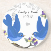 Onderzetters van blauwe en gele en Paarse  Torteld (Voorkant)