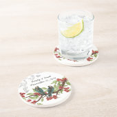 Onderzetters van blauwgroen en Burgundy  Torteldui (Zijkant)