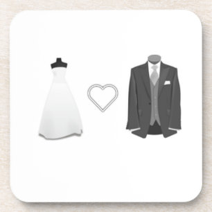Onderzetters van Bride & Groom Wedding Dress Tuxed