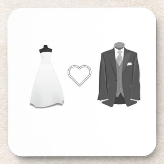 Onderzetters van Bride & Groom Wedding Dress Tuxed (Voorkant)