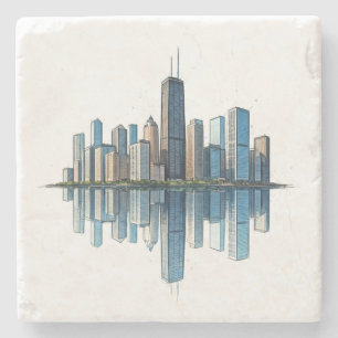 Onderzetters van Chicago Skyline