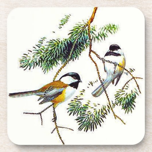 Onderzetters van Chickadee Cork (Voorkant)