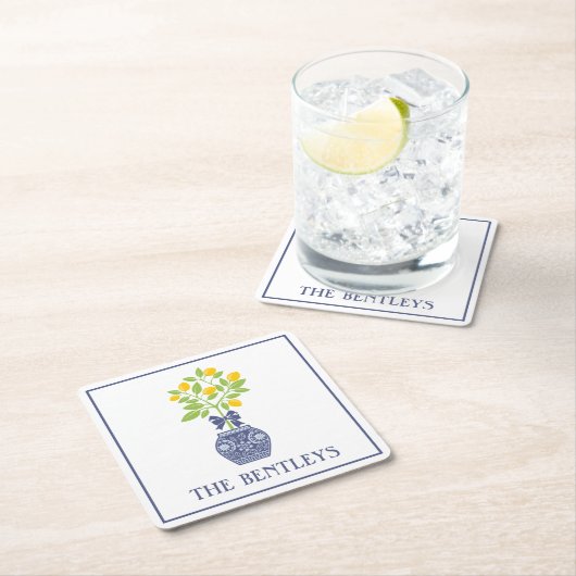 Onderzetters van Chinoiserie Lemon Tree Paper (Insitu)