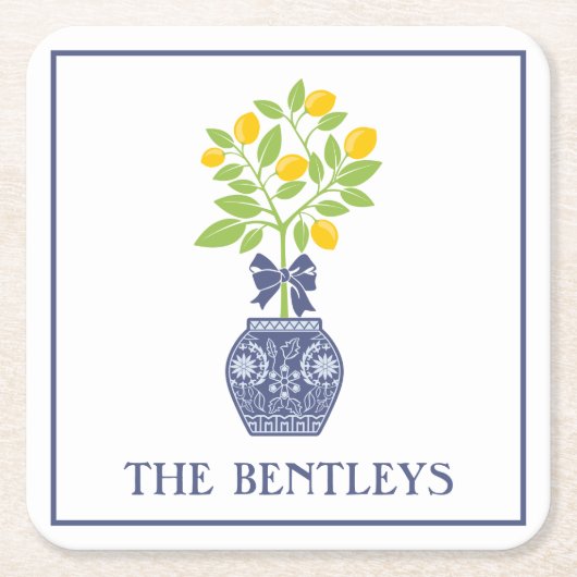 Onderzetters van Chinoiserie Lemon Tree Paper (Voorkant)