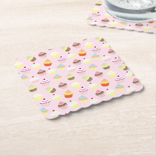 Onderzetters van Cupcake Party (Gebogen)