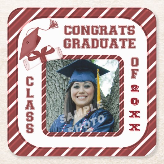 Onderzetters van de Burgundy Afstuderen Afstuderen (Voorkant)