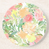 Onderzetters van de zomerdeeg oranje en roze bloem (Voorkant)