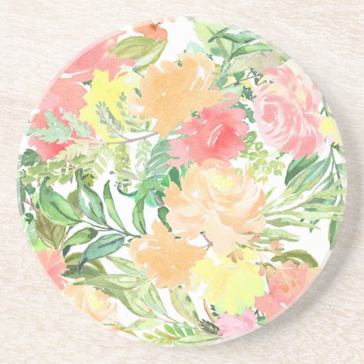 Onderzetters van de zomerdeeg oranje en roze bloem (Voorkant)