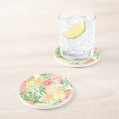 Onderzetters van de zomerdeeg oranje en roze bloem (Zijkant)