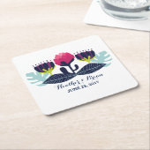 Onderzetters van Funky Floral Wedding Paper (Schuin)