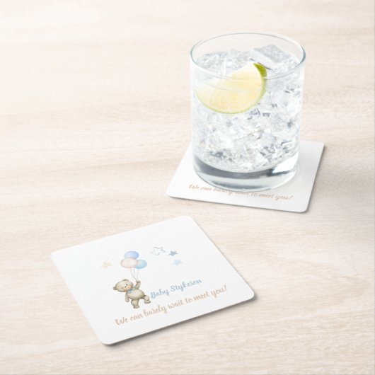Onderzetters van gepersonaliseerd Baby shower Tedd (Insitu)