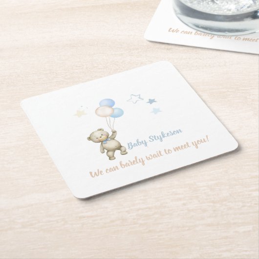 Onderzetters van gepersonaliseerd Baby shower Tedd (Schuin)