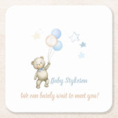 Onderzetters van gepersonaliseerd Baby shower Tedd (Voorkant)