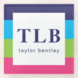 Onderzetters van glassend glas, met gladde strepen