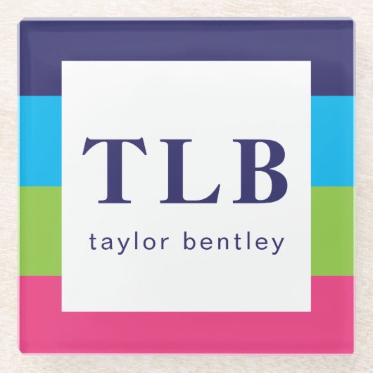 Onderzetters van glassend glas, met gladde strepen (Voorkant)