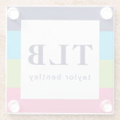 Onderzetters van glassend glas, met gladde strepen (Achterkant)