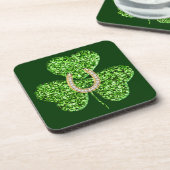 Onderzetters van glitter-shamrock en Hoefijzer (Linkerzijde)