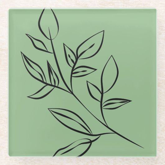 Onderzetters van groen glas (Voorkant)