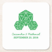 Onderzetters van het groene D20-dijs-weddenschap (Voorkant)