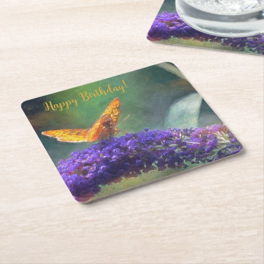 Onderzetters van het Magical Butterfly Party (Schuin)