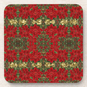 Onderzetters van het rode en gouden patroon (Voorkant)