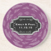 Onderzetters van het Rustic Plum Feather Pattern W (Voorkant)