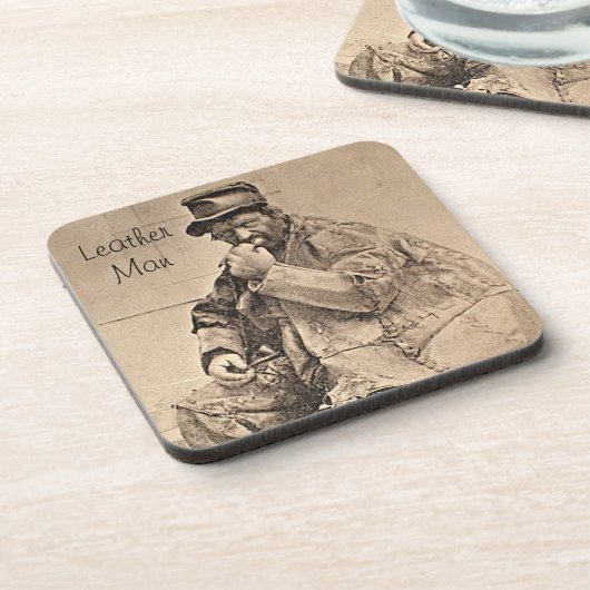 Onderzetters van Man van leder (Linkerzijde)