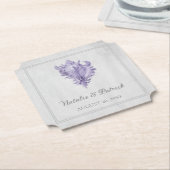 Onderzetters van Paarse conch Shell Wedding Paper (Gekanteld)