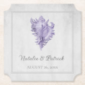 Onderzetters van Paarse conch Shell Wedding Paper (Voorkant)