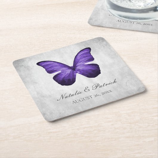 Onderzetters van Paarse vlinderdpapieren (Schuin)