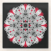 Onderzetters van rood, zwart en wit Mandala (Voorkant)