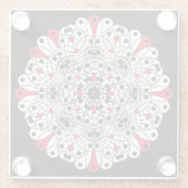 Onderzetters van rood, zwart en wit Mandala (Achterkant)