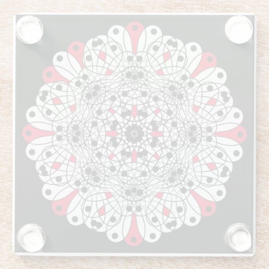 Onderzetters van rood, zwart en wit Mandala (Achterkant)