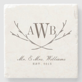 Onderzetters van Rustic Wedding Monogram